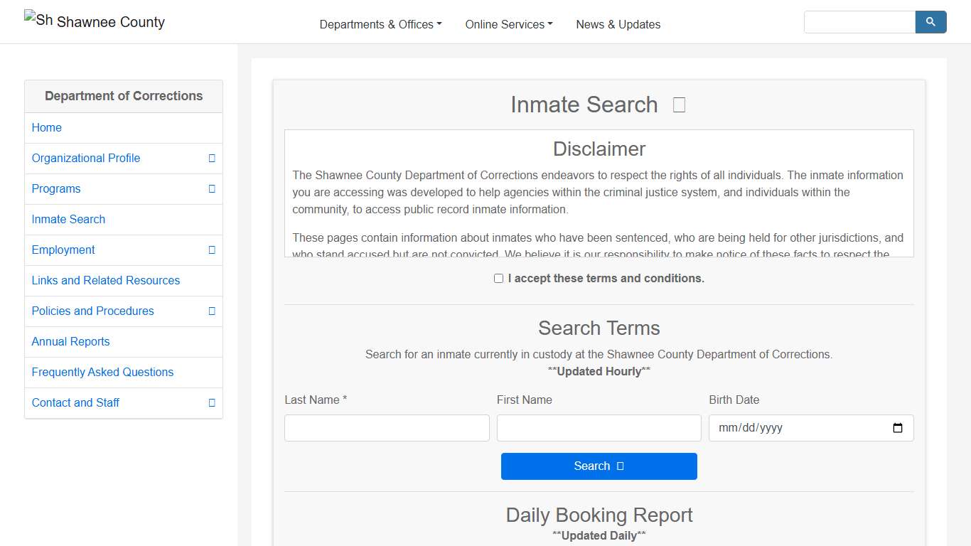 Search - Inmate Search